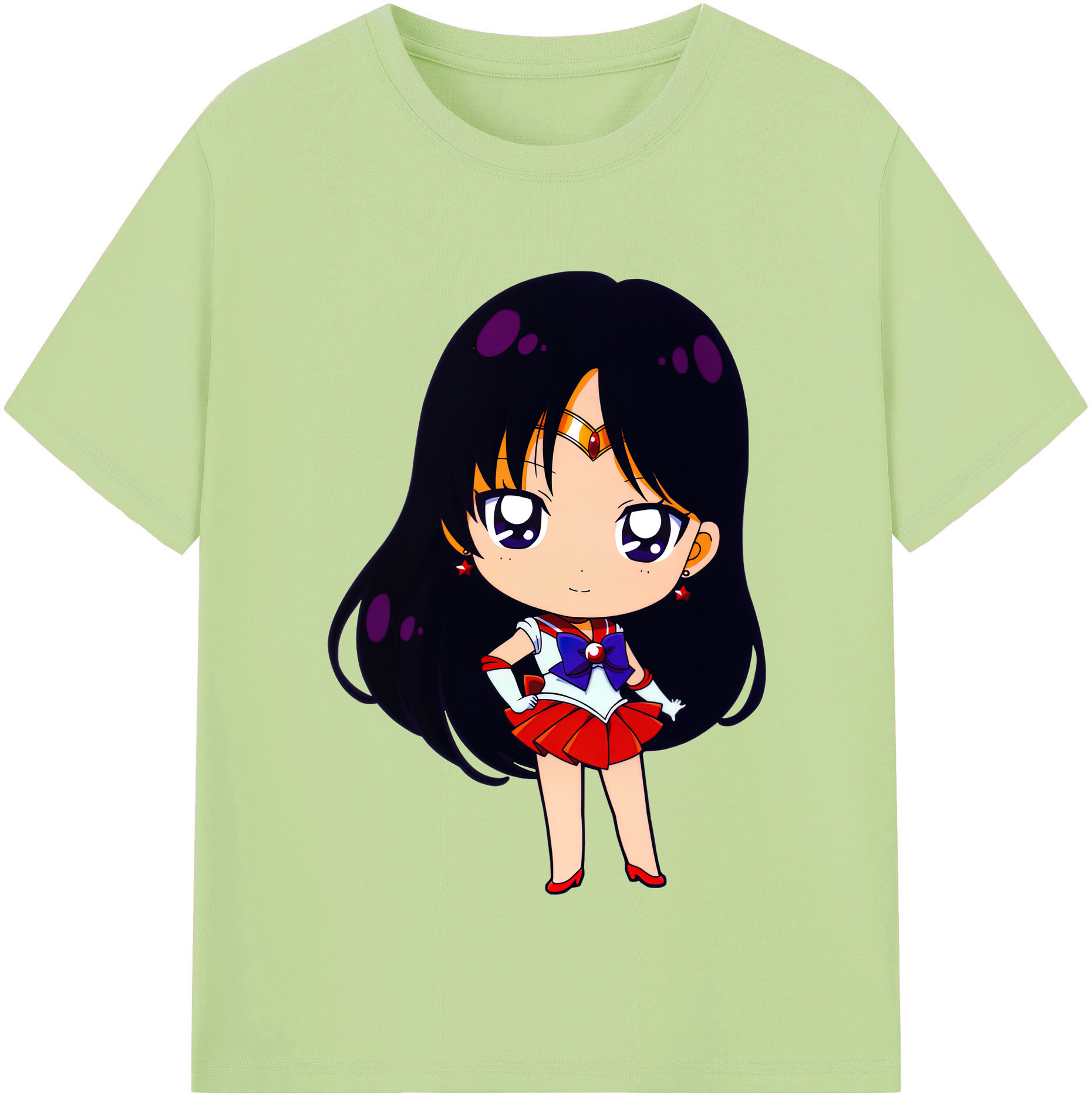 （画像用） 美少女戦士セーラームーン 火野レイ ひの レイ Sailor Moon Hino Rei （セーラーマーズ,Sailor Mars） 綿100％半袖Tシャツ（フロントプリント）